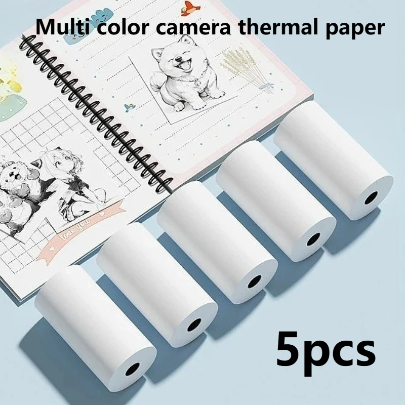 5 롤 열 접착 스티커 사진 용지 프린터 용품 컬러 및 - Photo Printer 리뷰 및 가격