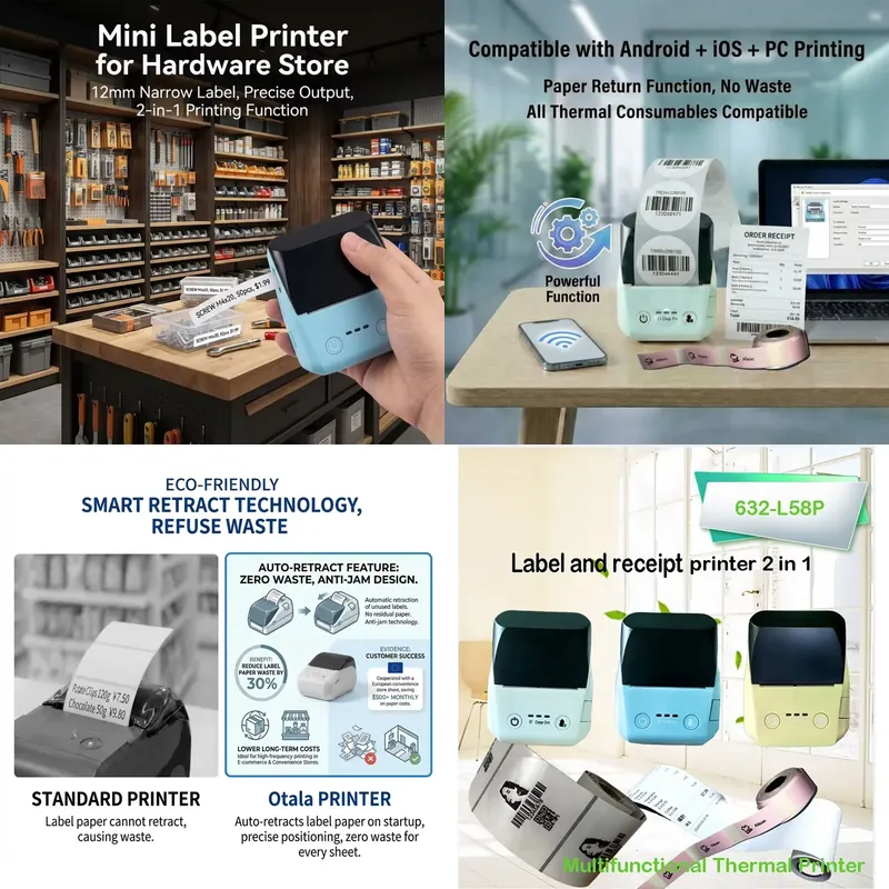 미니 58mm 영수증 열전사 휴대용 송장 바코드 POS - Label Printer 리뷰 및 가격